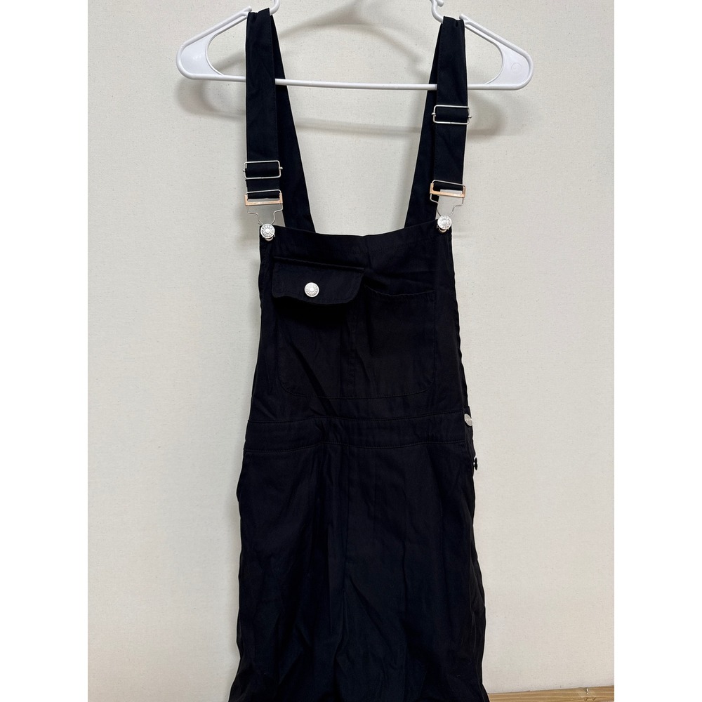 SHEIN Black Adjustable Strap Bib Overalls Straight Leg Jumpsuit Womens Size S 4